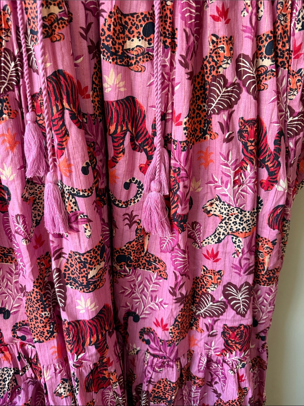 Printfresh Pink Tiger & Leopard Print Maxi Dress new organic cotton small - Picture 3 of 5